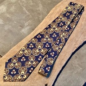 YVES SAINT LAURENT Silk Neck Tie ~ Steel Blue & Gold ~ Italian Silk ~ Nice! YSL
